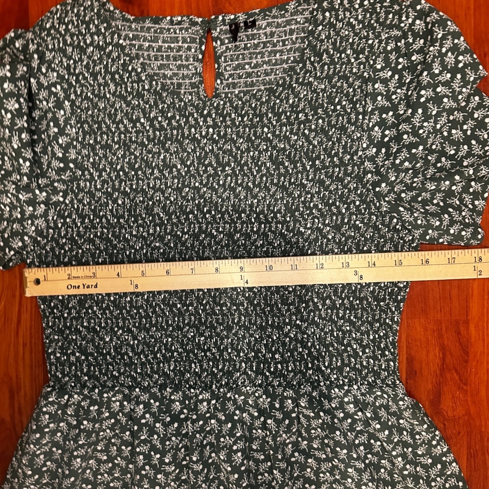 Zattcas Smocked top Olive Patterned Maxi Dress size L - Picture 8 of 13